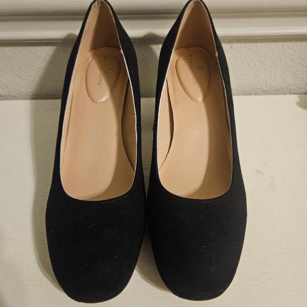 EUC Women's Bandalino  Cooler2 Platform Black Suede Heels, Size 10M